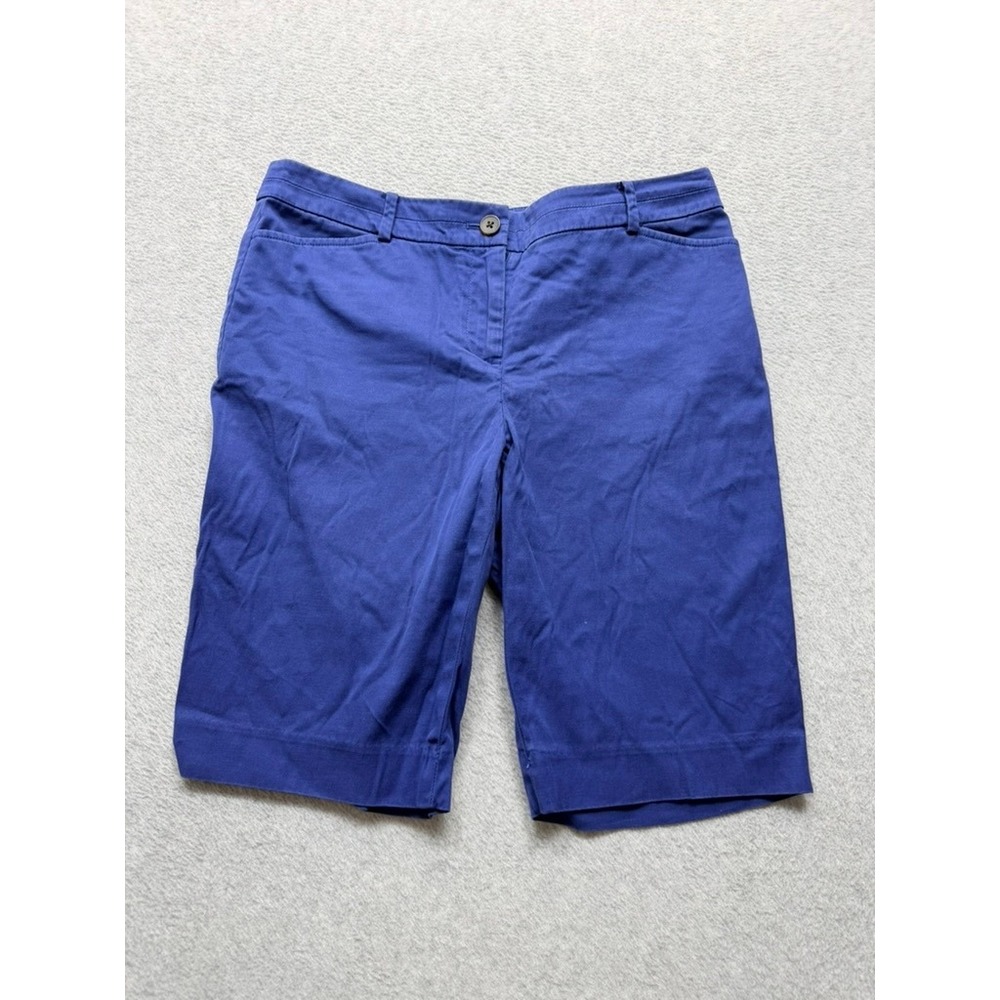 Talbots Womens Royal Blue Bermuda Shorts Size 4 Cotton Stretch